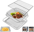 3 Piece Bake Pan Fry Basket Wire Rack Set for 26QT Air Fryer - Durable