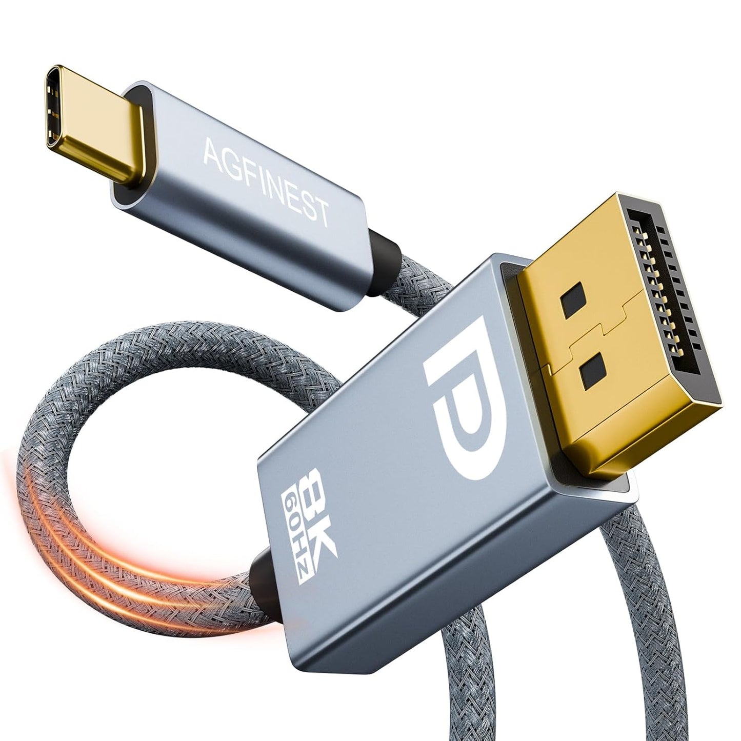 8K Ultimate Performance: USB-C to DisplayPort 6.6ft Cable - AGFINEST