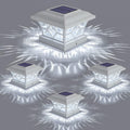 APONUO 4x4 Solar Post Cap Lights 4 Pack - Long-Lasting 2-Mode Post