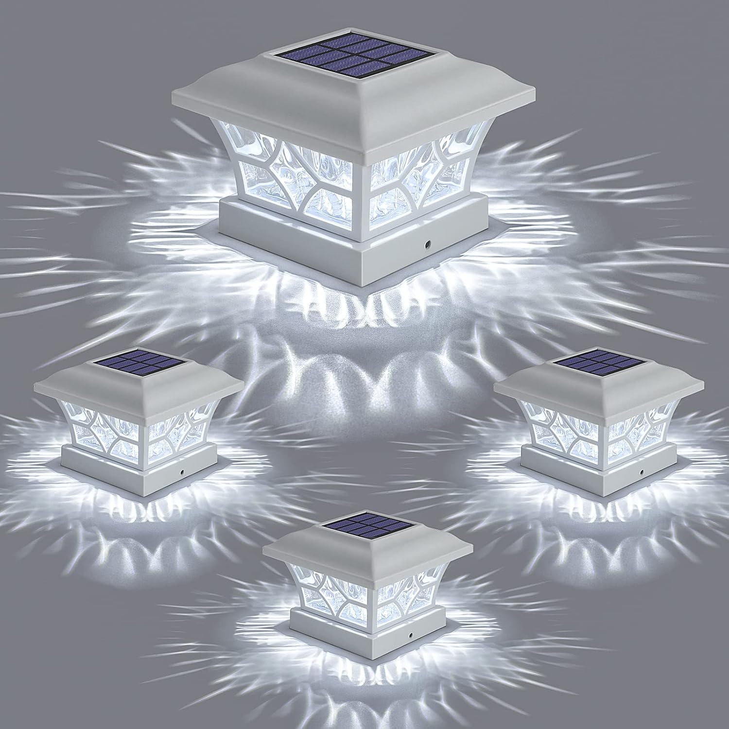APONUO Solar Post Cap Lights - 4x4, 5x5, 6x6 Sizes Available