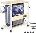 Height Adjustable PC Tower Stand with Charge Station and USB Ports