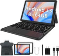 Android Tablet 2 in 1 10 in Android 13 Tablet with Keyboard - Portable