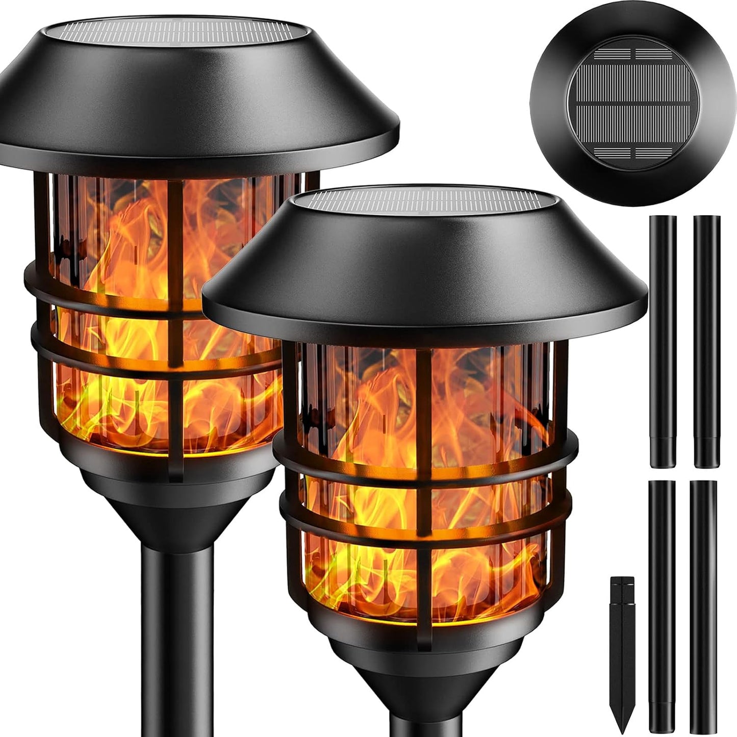 ZOOHAR Solar Pathway Flame Lights - Perfect for Outdoor Spaces