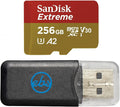 SanDisk Extreme 256GB Micro SD Memory Card Bundle - Fast 4K Storage
