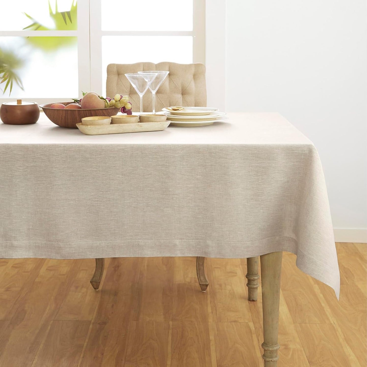 Pure Linen Tablecloth 60 x 102 Inch for Elegant Dining