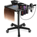 TASALON Black Salon Rolling Tray Cart on Wheels - Mobile Stylist
