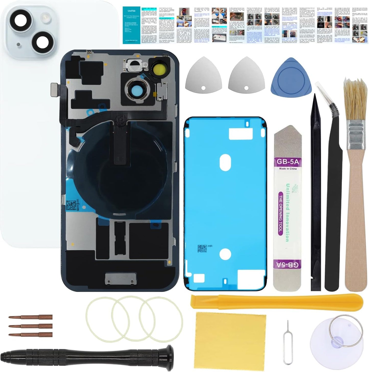 Rear Glass Back Cover Replacement for iPhone 15 6.1-Inches