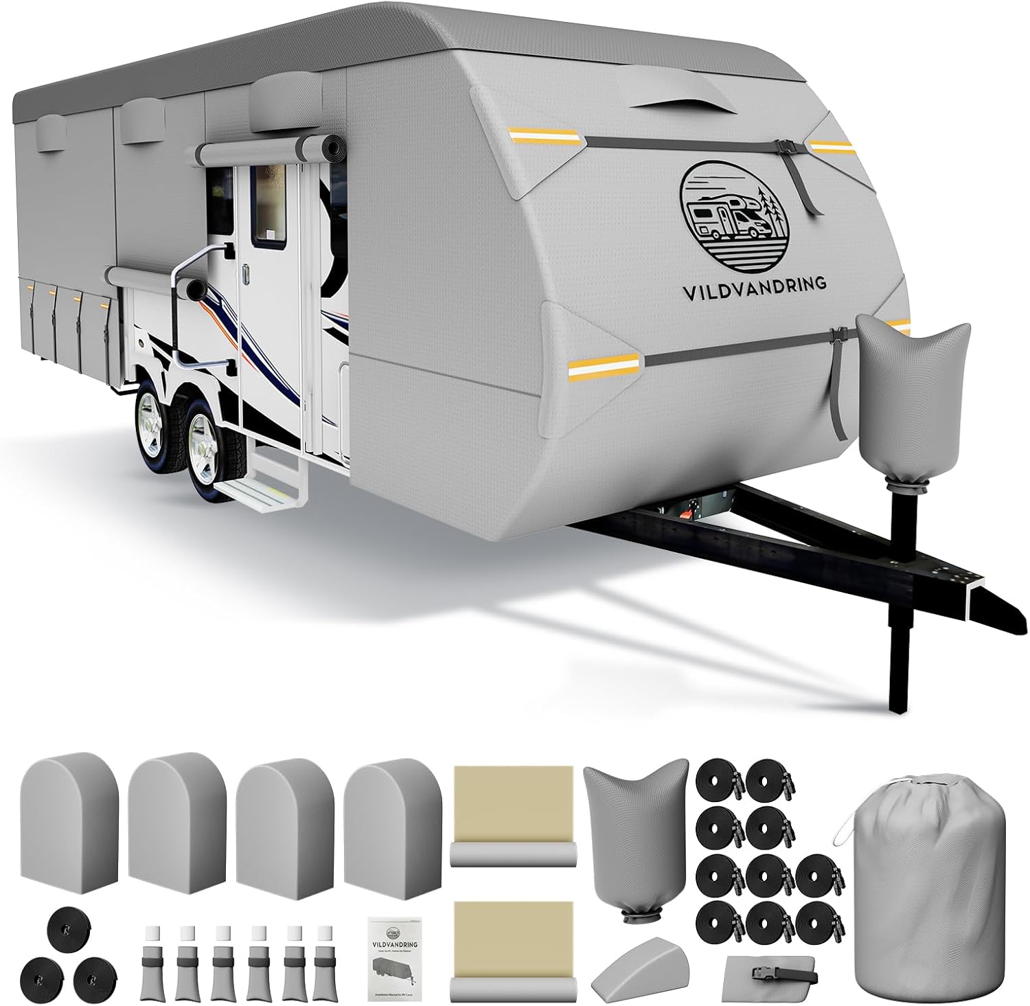 Travel Trailer RV Cover 27-30ft with Multi-Layer Protection