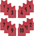 12 Pack Numbered Jerseys Soccer Bibs Scrimmage Pinnies for Adults Kids