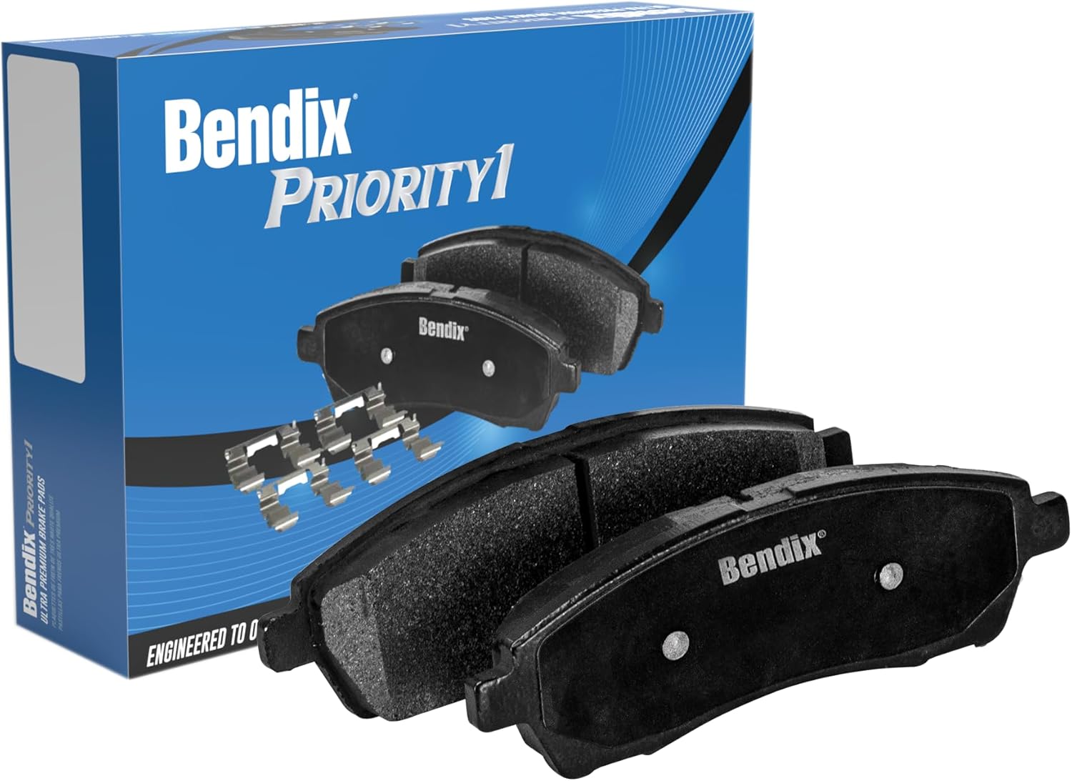 Bendix Priority1 CFC1421 Ceramic Front Brake Pads for Vehicles