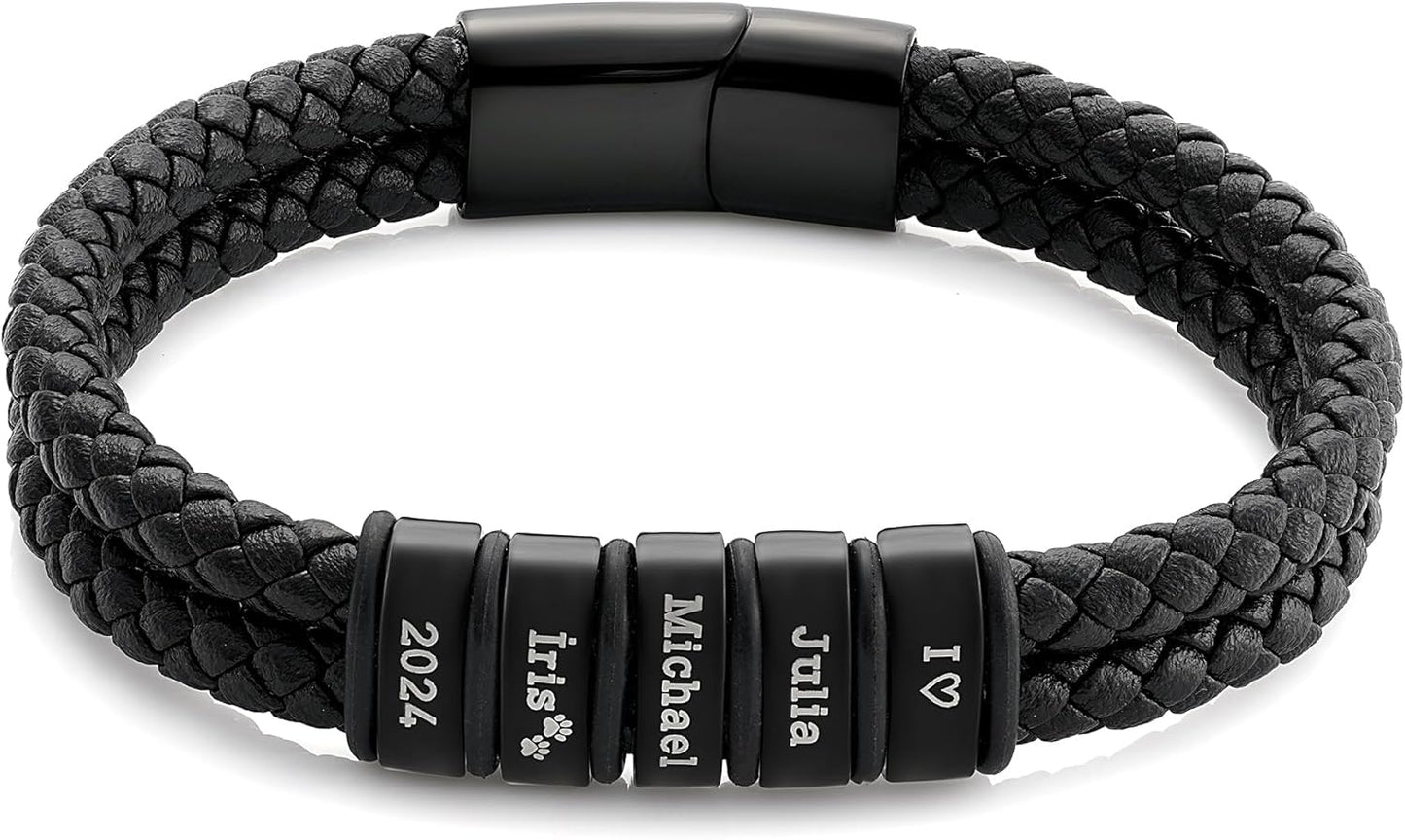Custom Leather Bracelet: Perfect Gift for Him