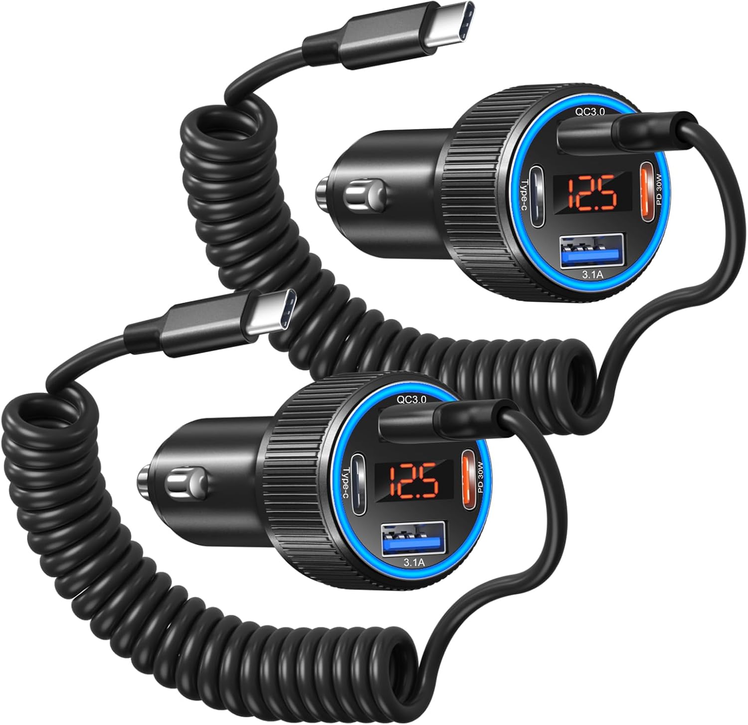 Fast Charge 4-Port Car Charger for iPhone & Android