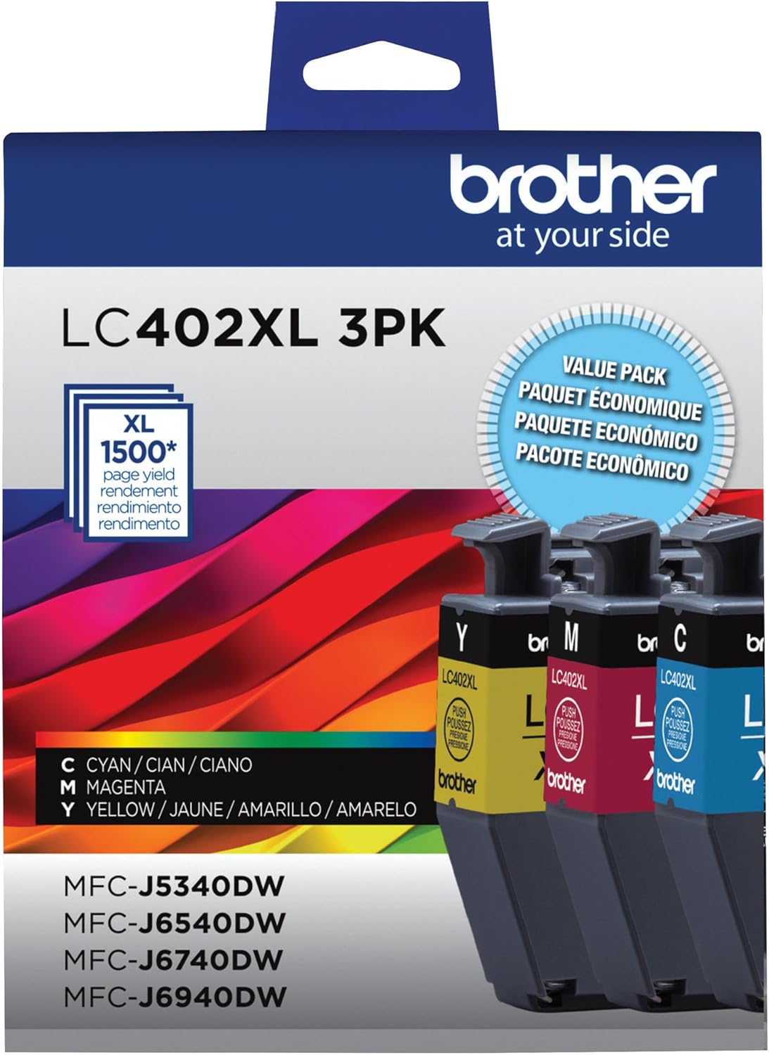High Yield Cyan Magenta Yellow Ink Cartridges for Brother Printers
