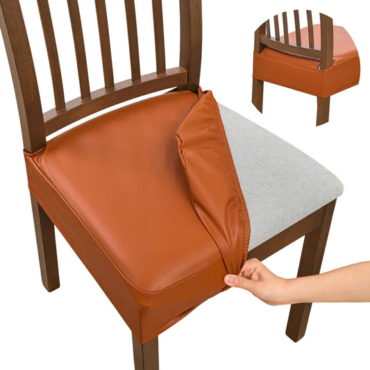 PU Leather Dining Chair Covers Set of 6, Waterproof and Durable