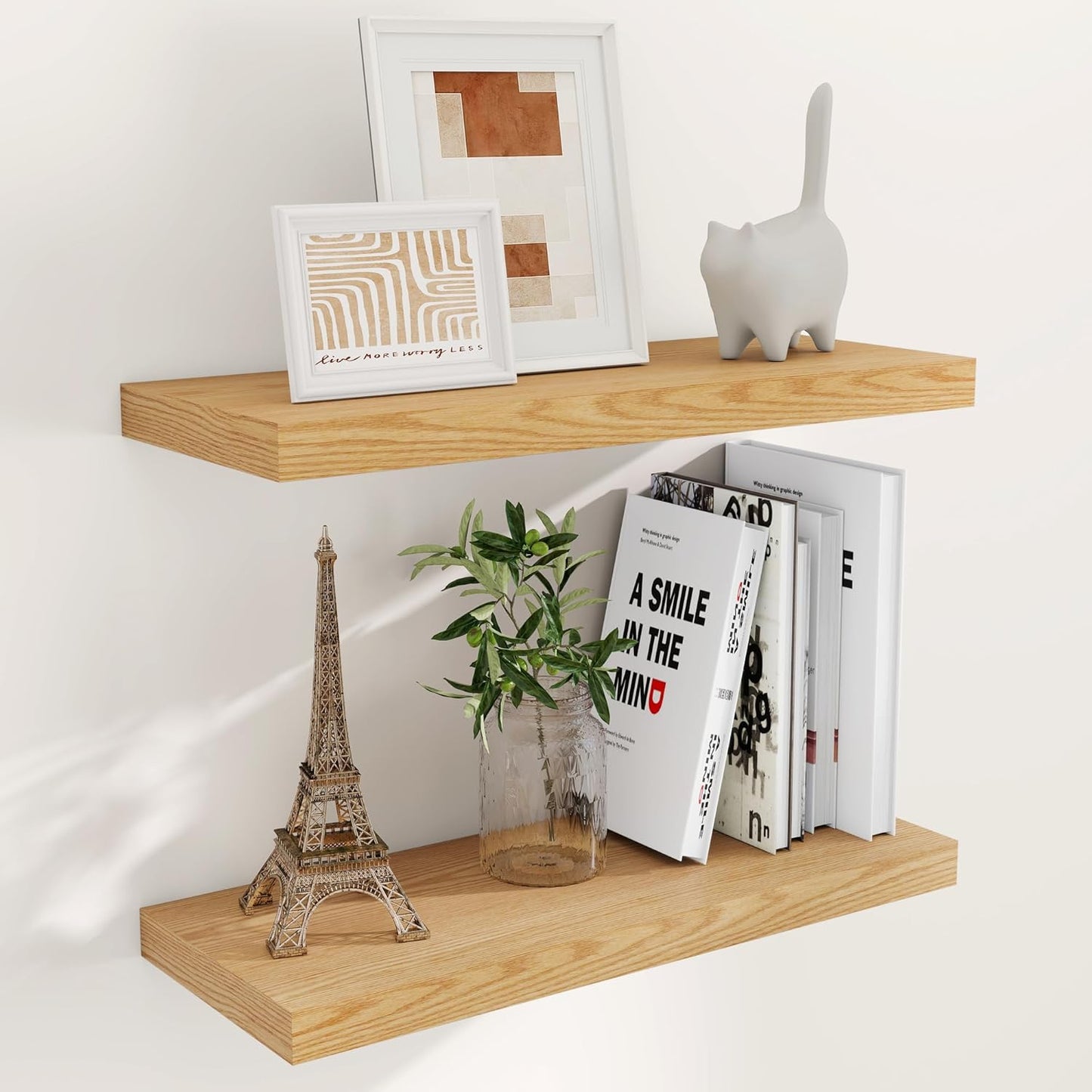 Deep Floating Shelves Set of 2 for Rustic Home Decor