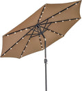 Deluxe Solar LED Patio Umbrella 9 ft - Long-Lasting Light and Shade