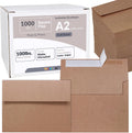 A2 Kraft Brown Invitation Envelopes 1000 Pc - Sturdy Self Seal