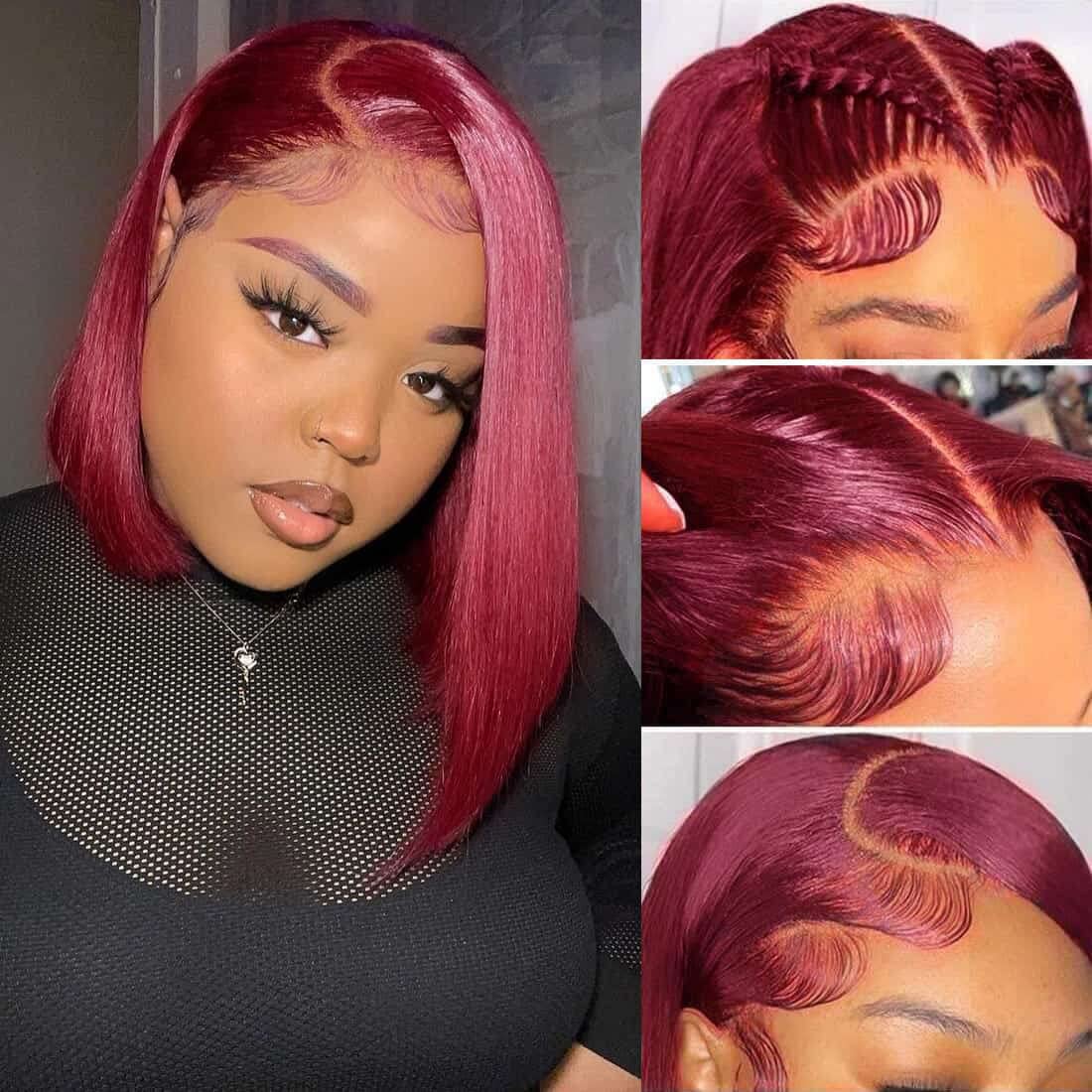 Bob Wig Human Hair 13x4 HD Lace Frontal Short Straight Wigs