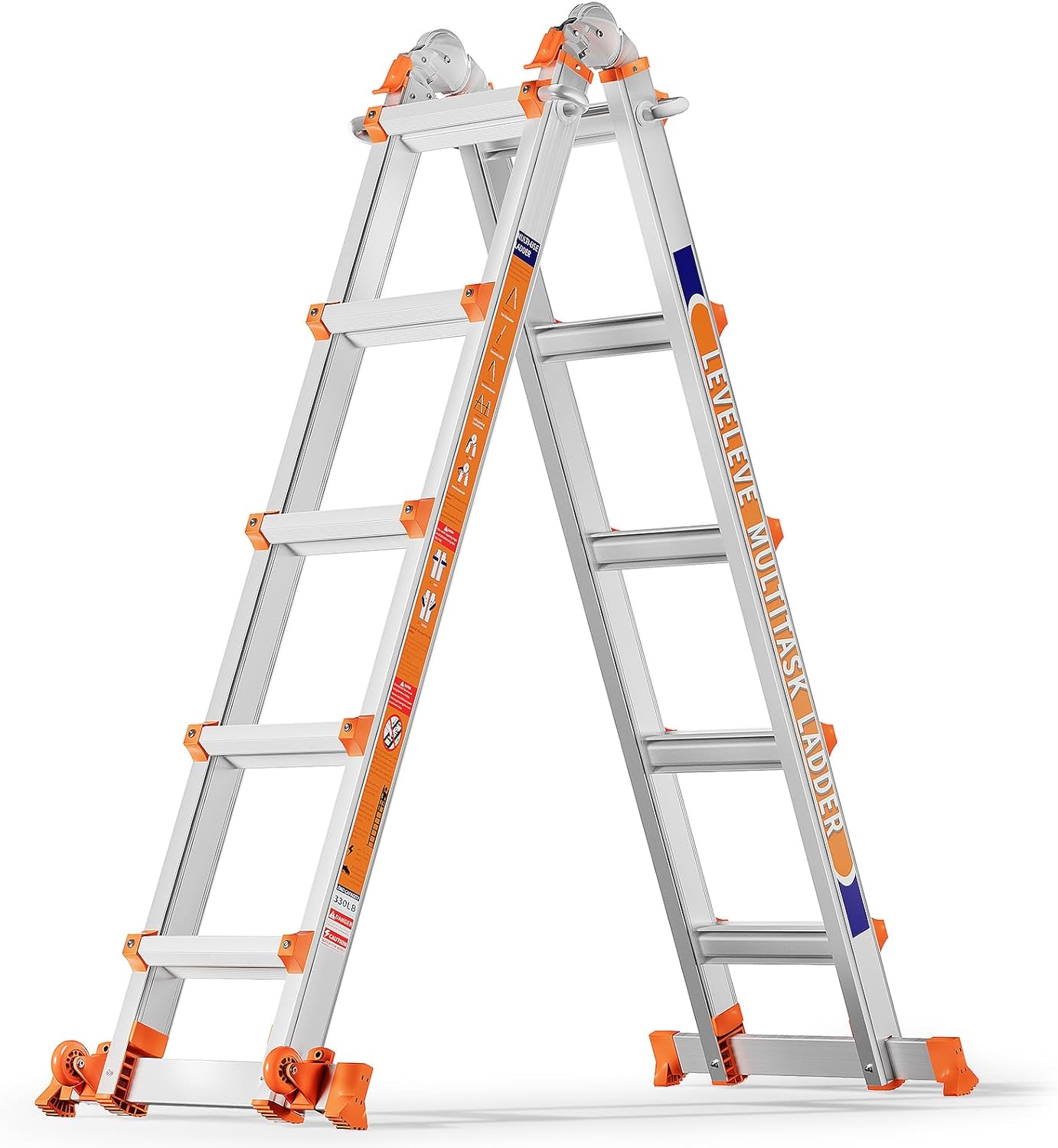 17FT Multi Position Telescoping A Frame Ladder for Home Use