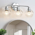 Bathroom Light Fixtures Chrome Vanity Light 3-Light Modern Wall Sconce
