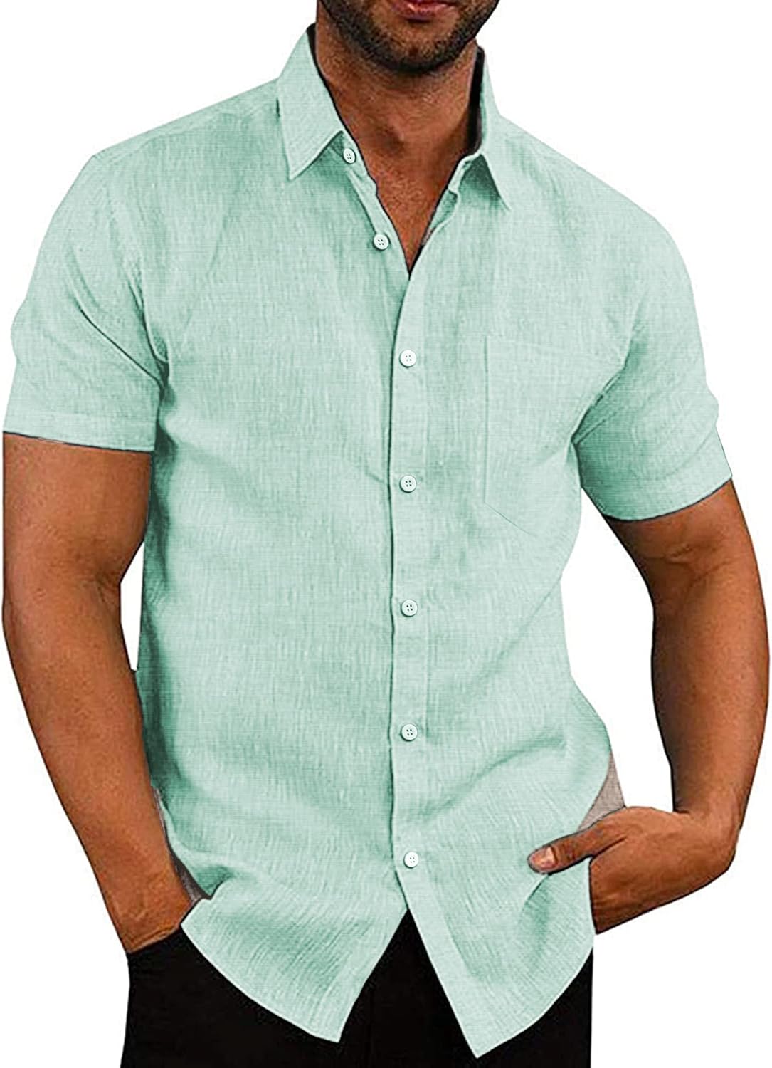 COOFANDY Men's Casual Button Down Linen Shirts for Summer