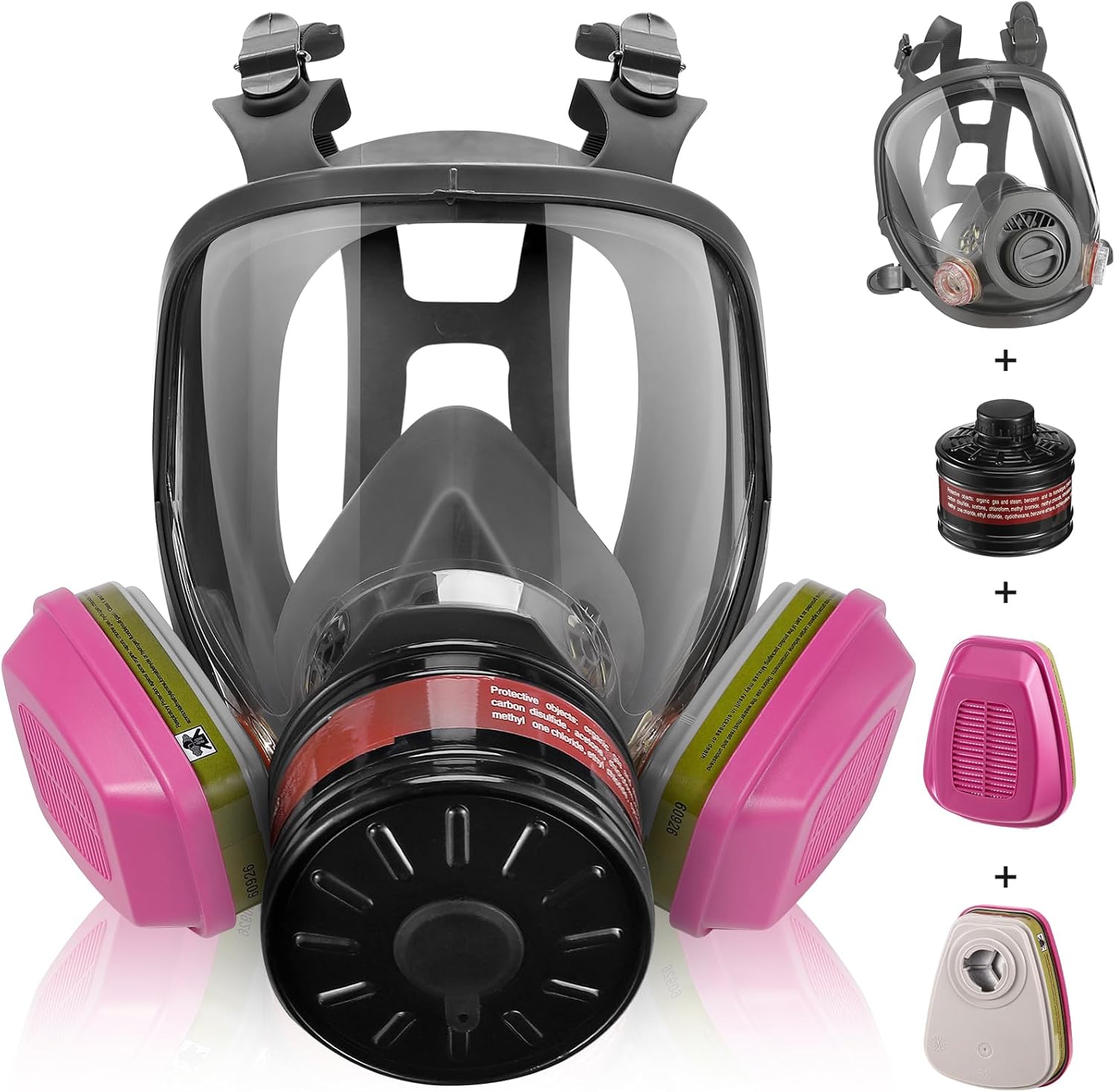 Full Face Gas Mask with Activated Carbon Filter for Safety