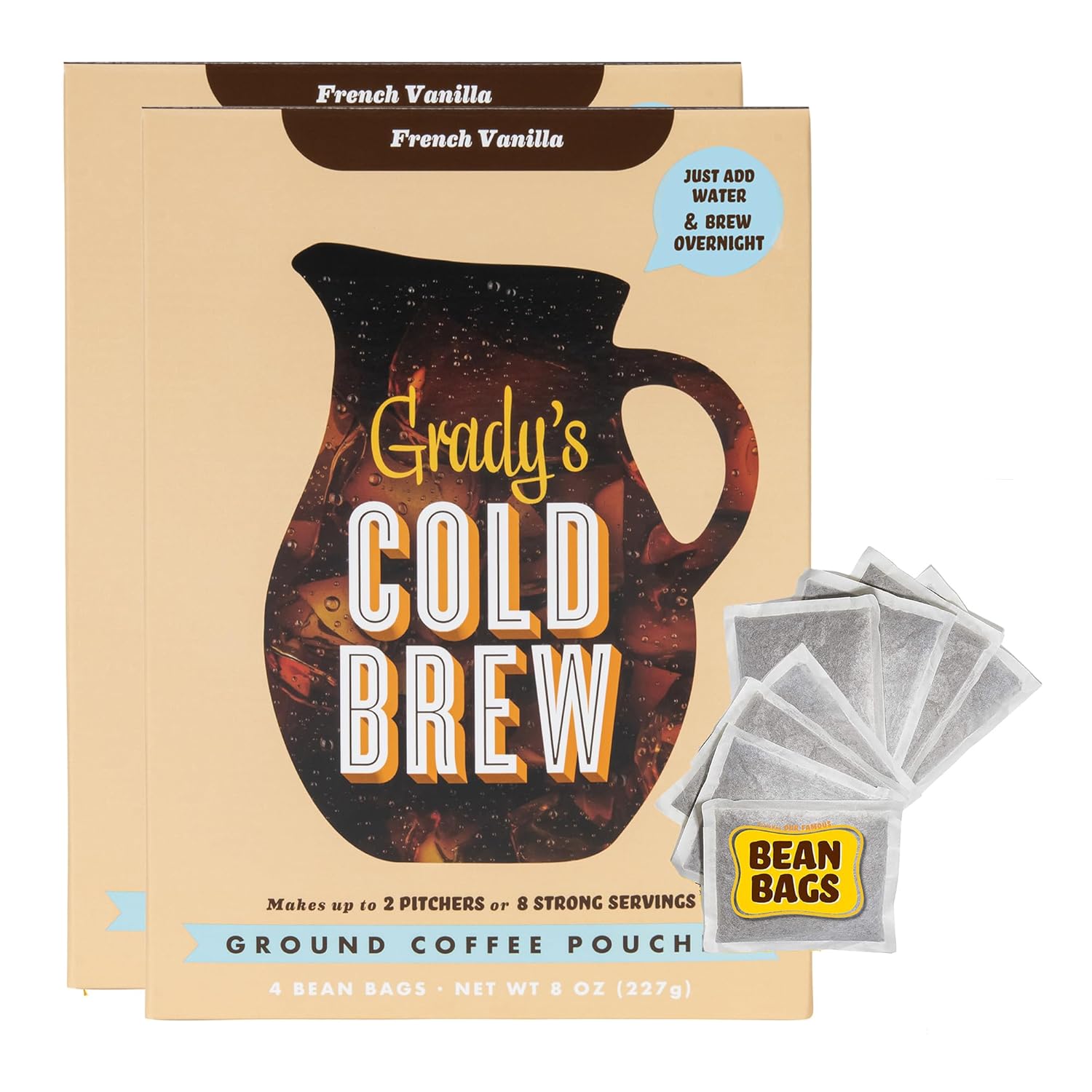 GRADYS COLD BREW French Vanilla Pouches x8 | 100% Arabica