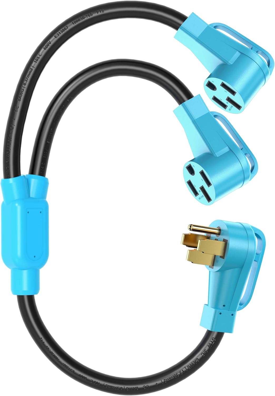 CircleCord RV Y Adapter Cord 50 Amp to Two 50 Amp Connectors