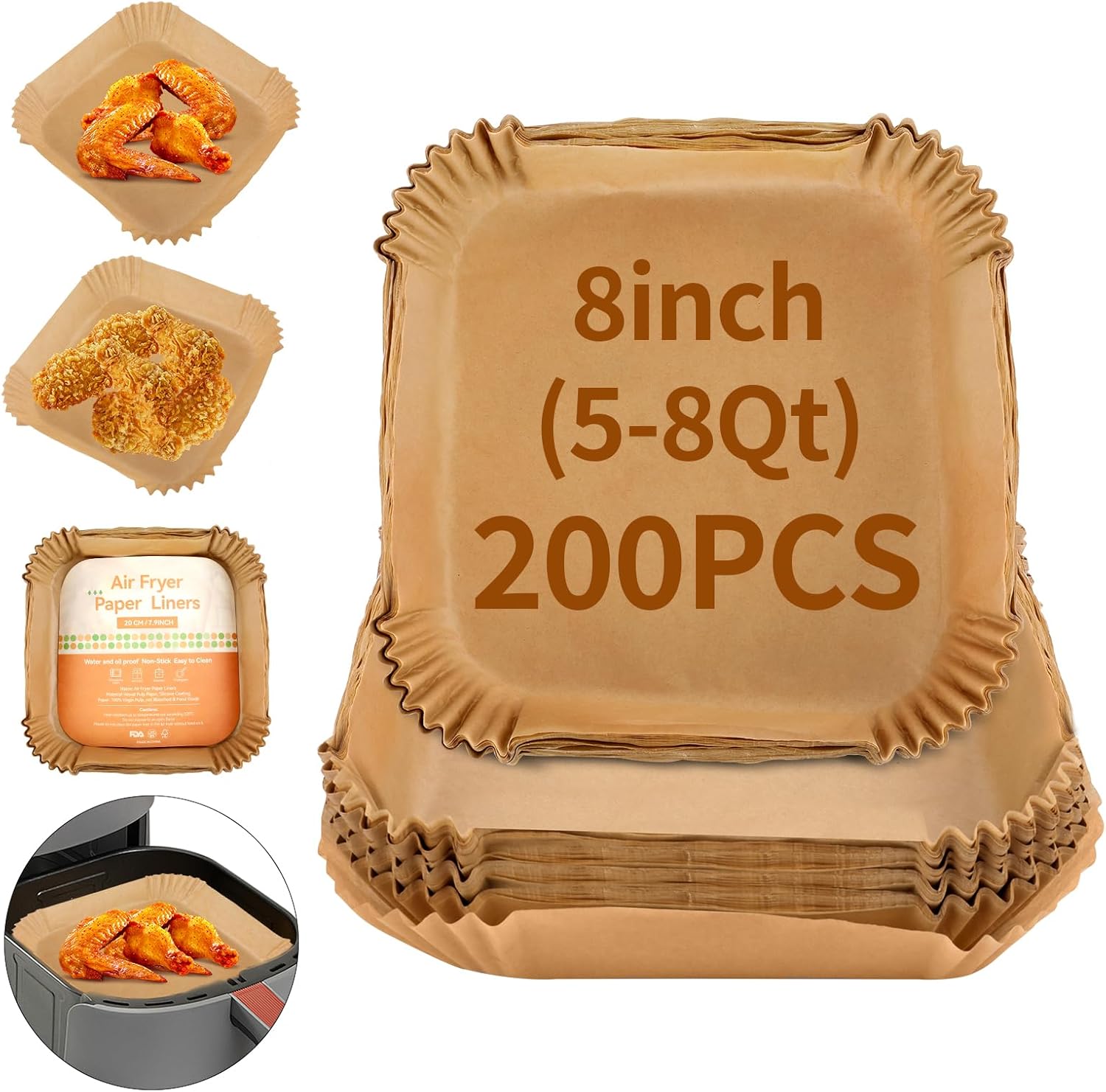 Bleach-Free Silicone Air Fryer Liners - Easy Cleanup