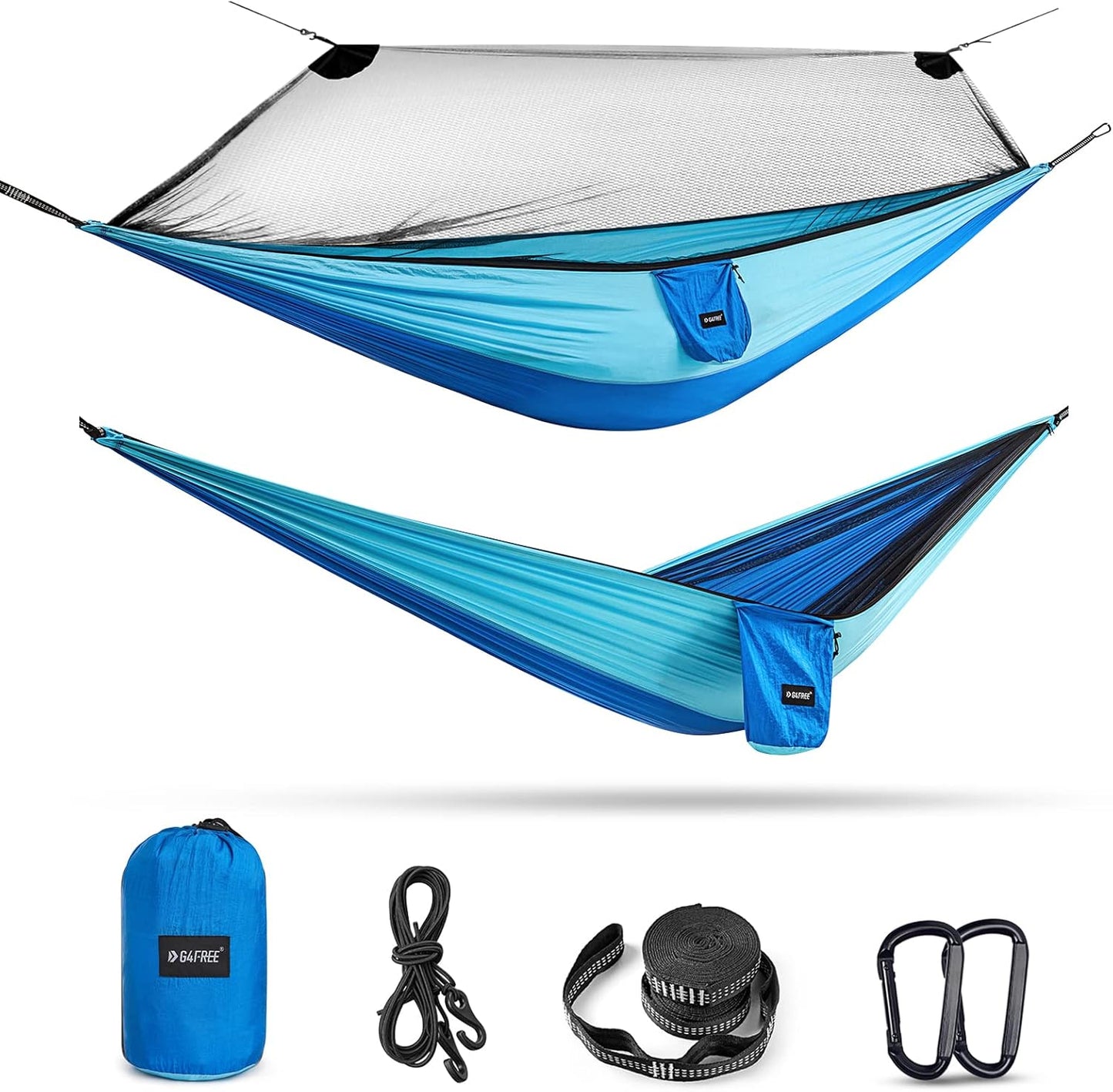 G4Free Large Camping Hammock with Mosquito Net for 2 People