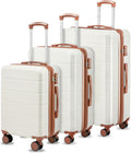 Luggage Sets 3 Piece Expandable Hardside Suitcases with Wheels - White