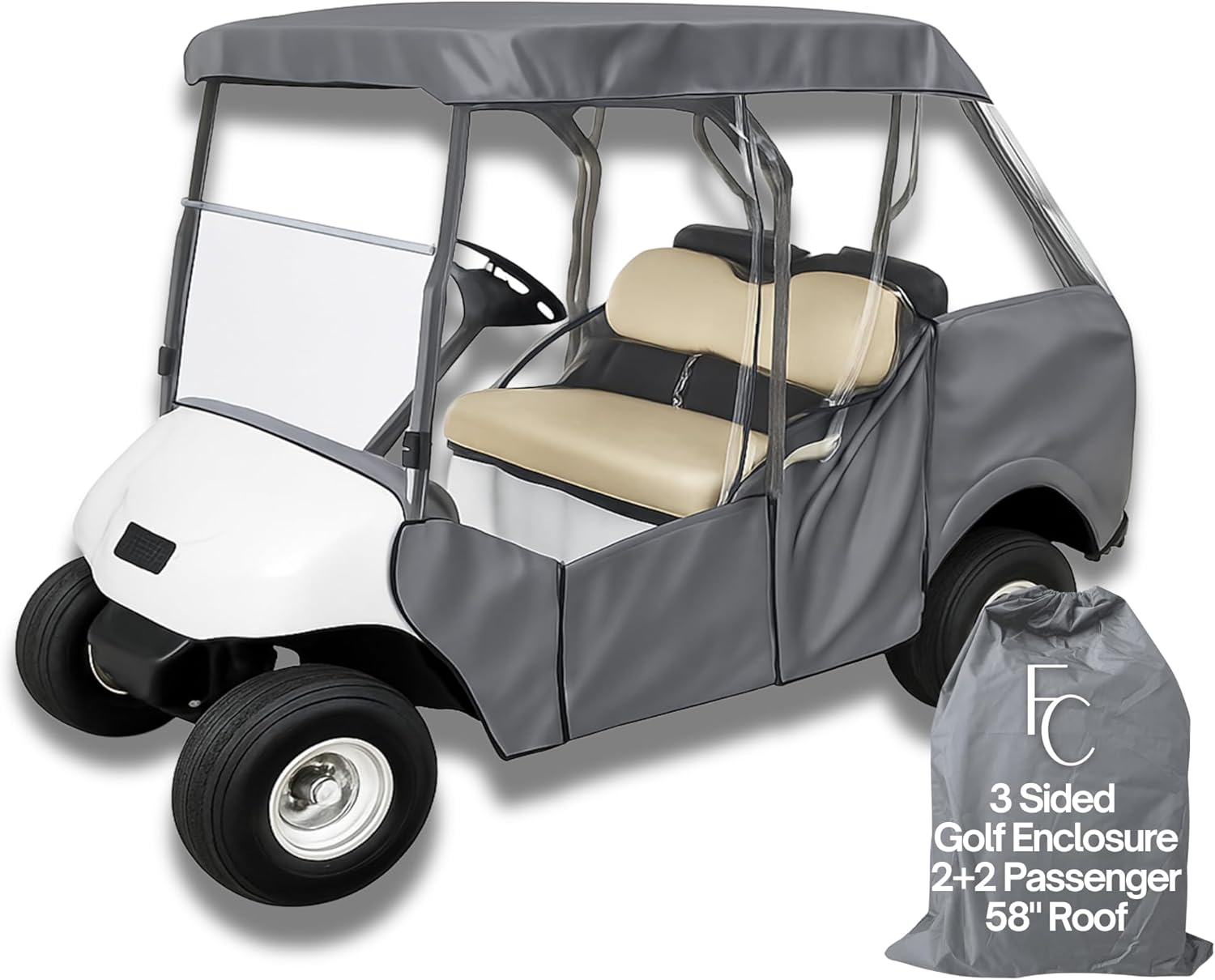 Premium Golf Cart Enclosure for 4 Passengers - Weather Protection