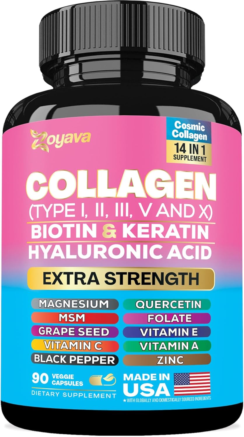 Zoyava Collagen Pills with Biotin and Hyaluronic Acid for Beauty