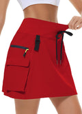 Women's Hiking Cargo Skort Skirt High Waisted - Zipper Pockets