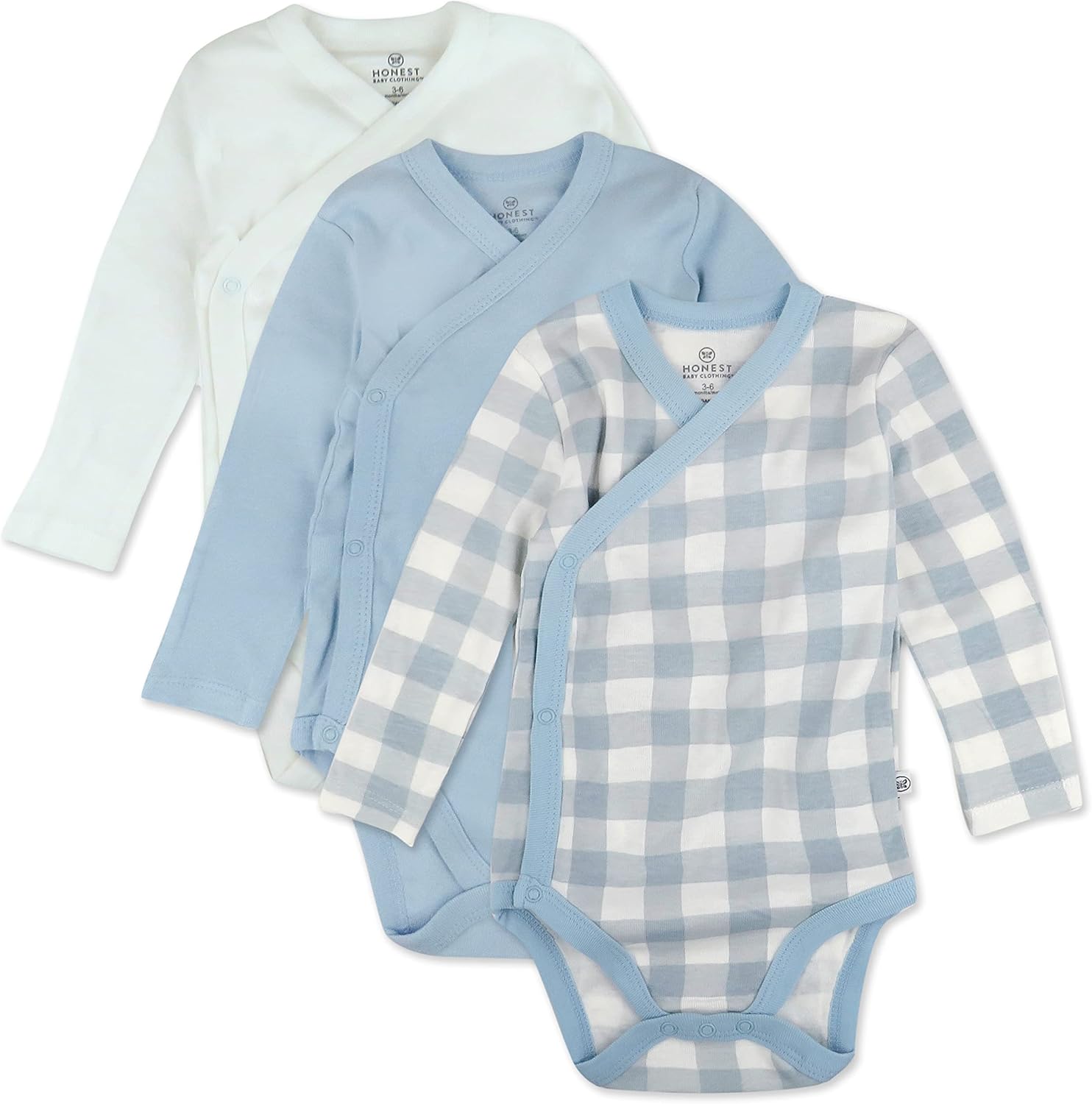 HonestBaby Unisex-Baby Long Sleeve Side-Snap Bodysuits Set