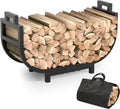 Heavy-Duty 34 Inch Firewood Rack for Indoor and Outdoor Storage