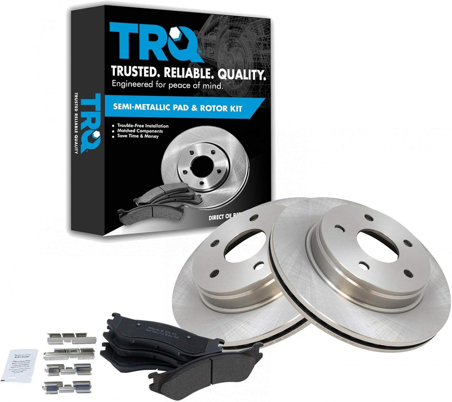TRQ Front Brake Pad & Rotor Kit for Dodge Durango and Ram 1500