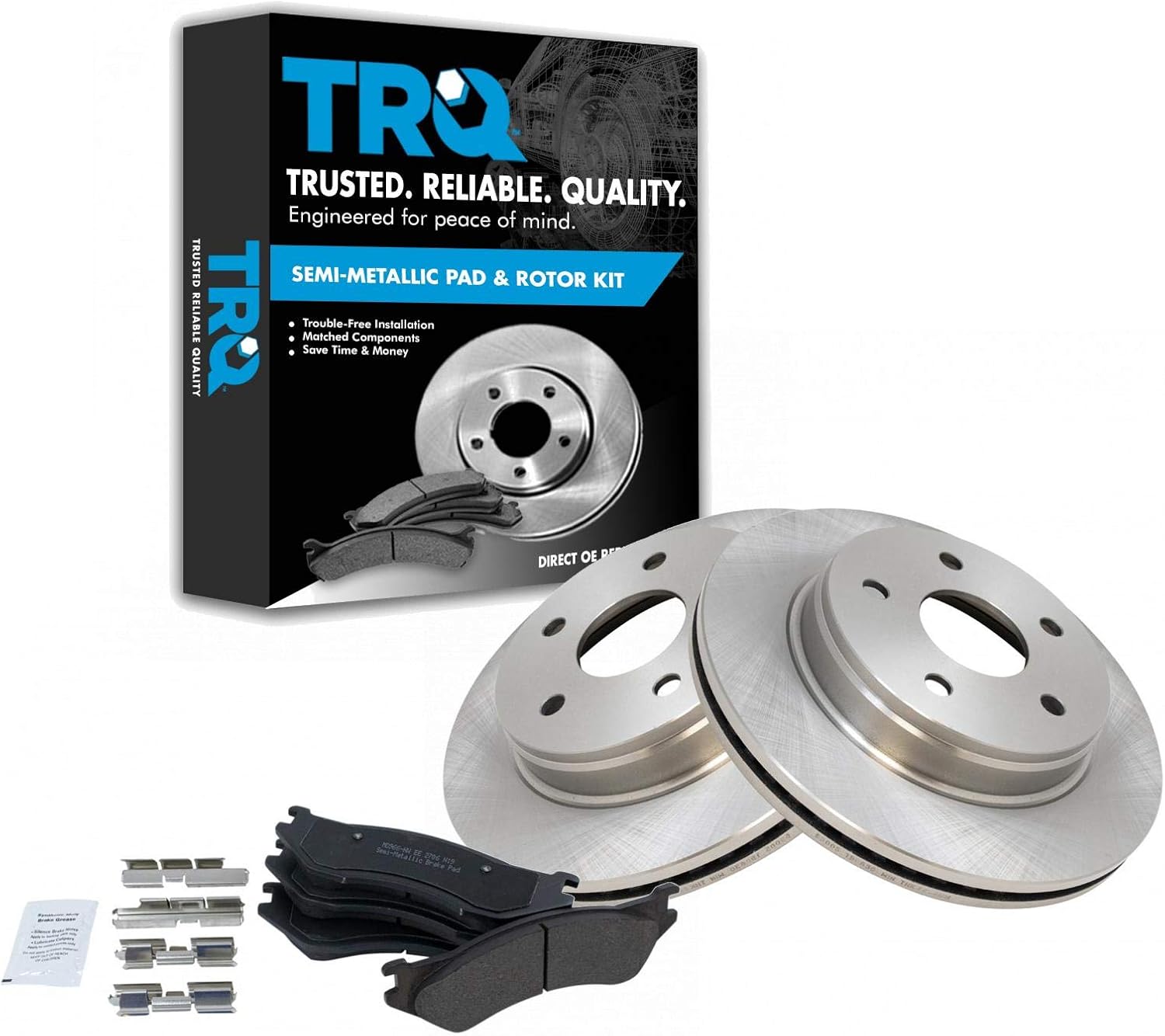 TRQ Front Brake Pad & Rotor Kit for Dodge Durango and Ram 1500