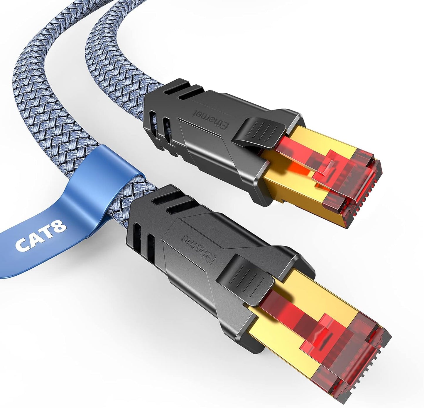 Snowkids Cat 8 Ethernet Cable 50 FT - Ultra Fast 40Gbps Speed