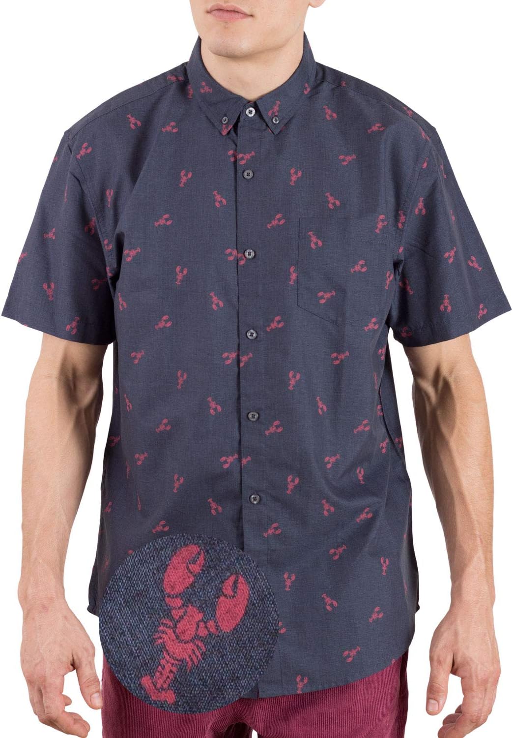 Mens Short Sleeve Button Down Novelty Print Shirts for Summer