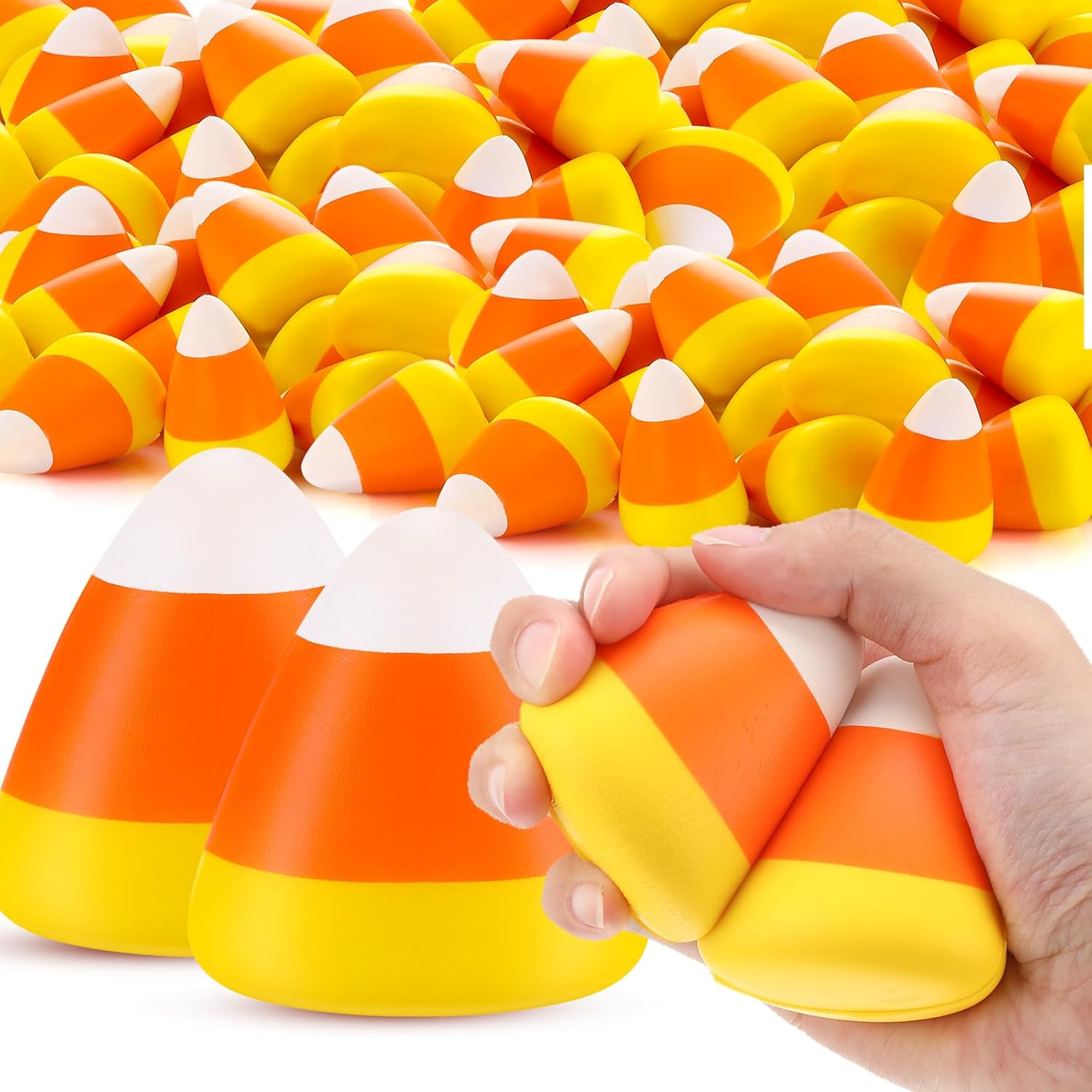 Deekin 100 Pcs Candy Corn Stress Toys for Halloween Fun
