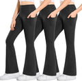 Girls Flare Leggings with Pockets High Waisted Bootcut - Soft Fit