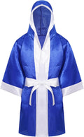 Kids Boxing Costume Satin Hooded Robe with Belt - Energetic Look
