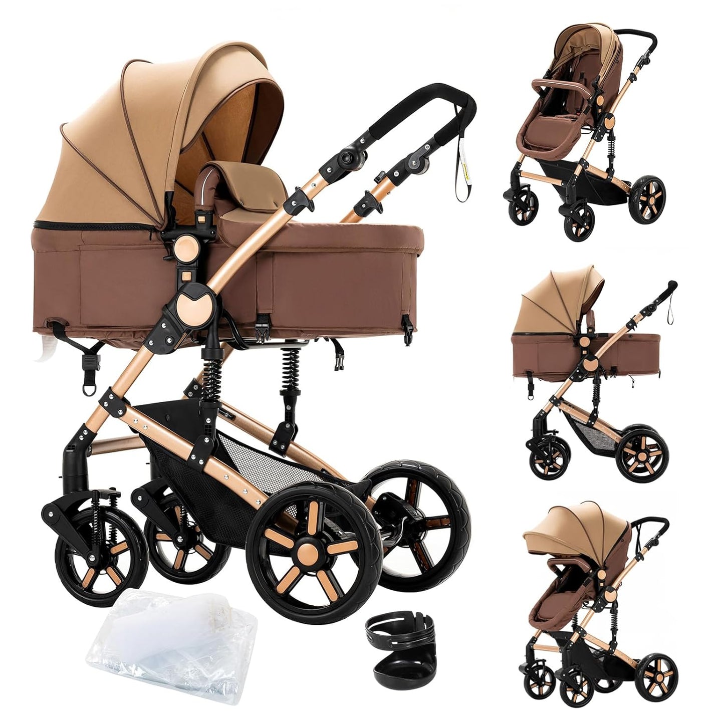 2 in 1 Baby Stroller with Bassinet for Newborns and Toddlers
