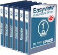 Easyview Premium 3-Ring Binders 1 in Pack of 6 - Clear-View