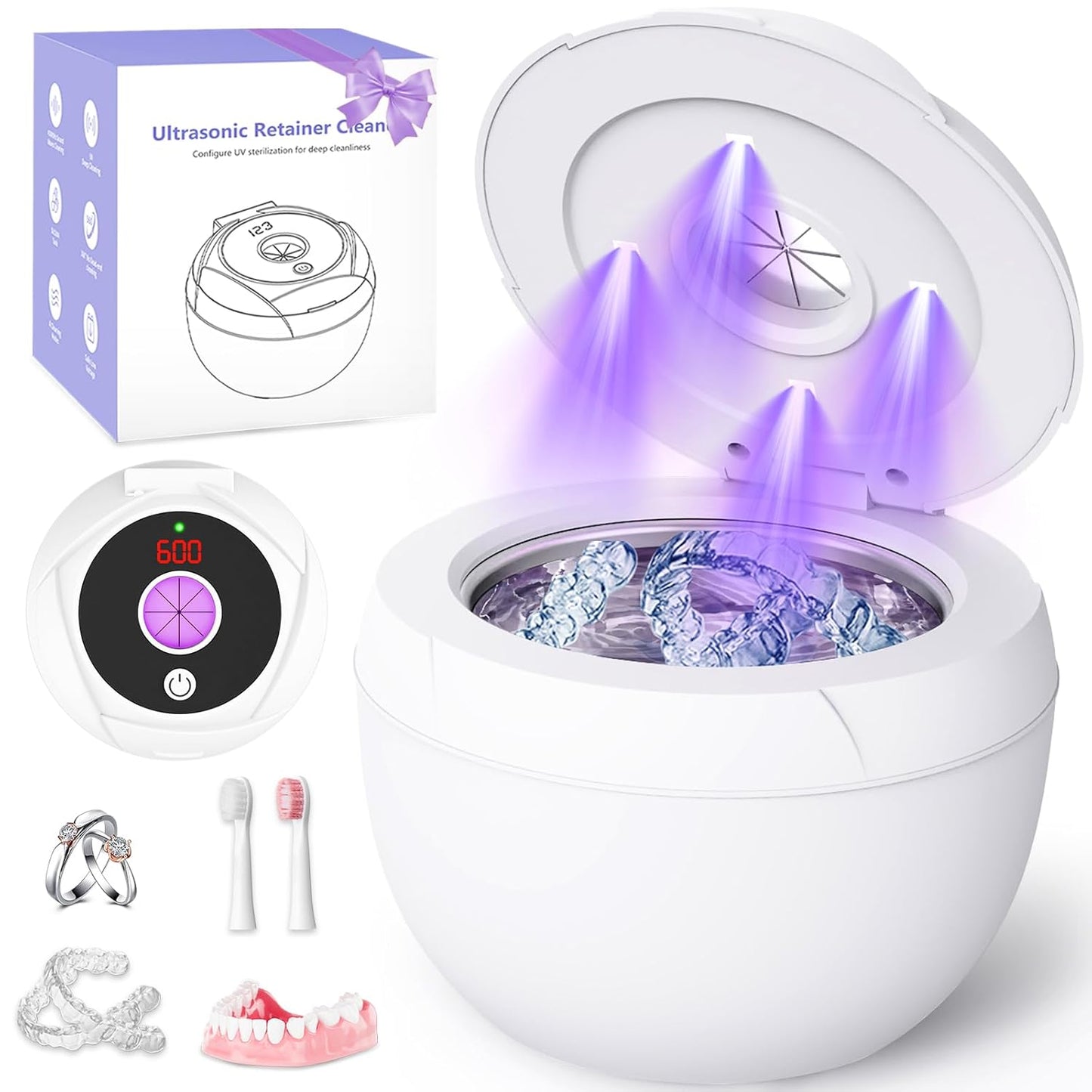 Ultrasonic Retainer Cleaner Machine for Dentures and Jewelry