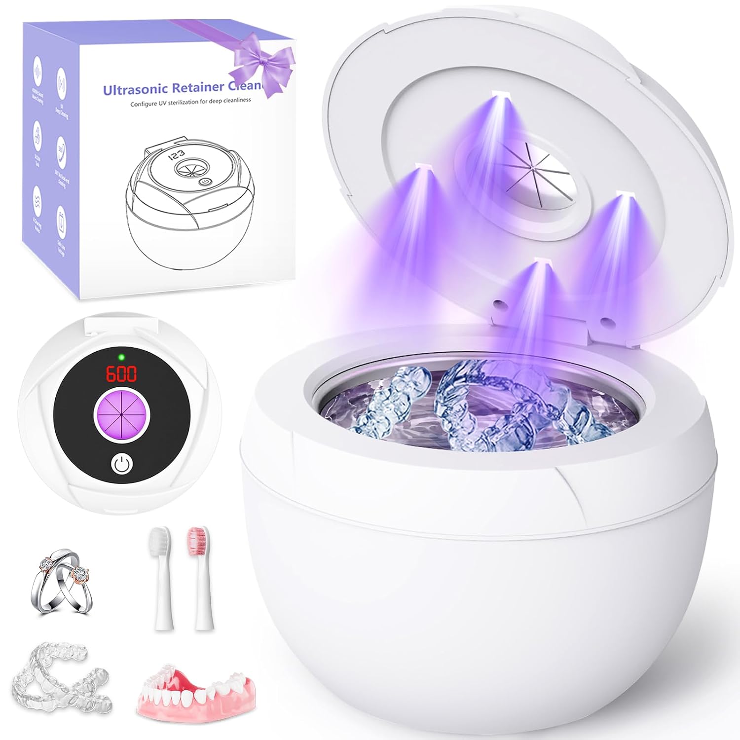 Ultrasonic Retainer Cleaner Machine for Dentures and Jewelry