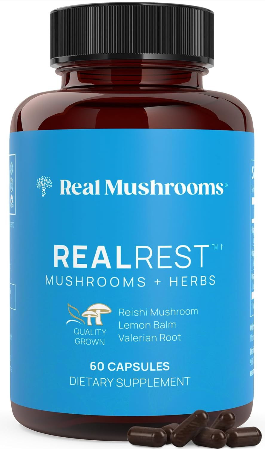 Real Mushrooms RealRest Capsules for Calmness and Wellness