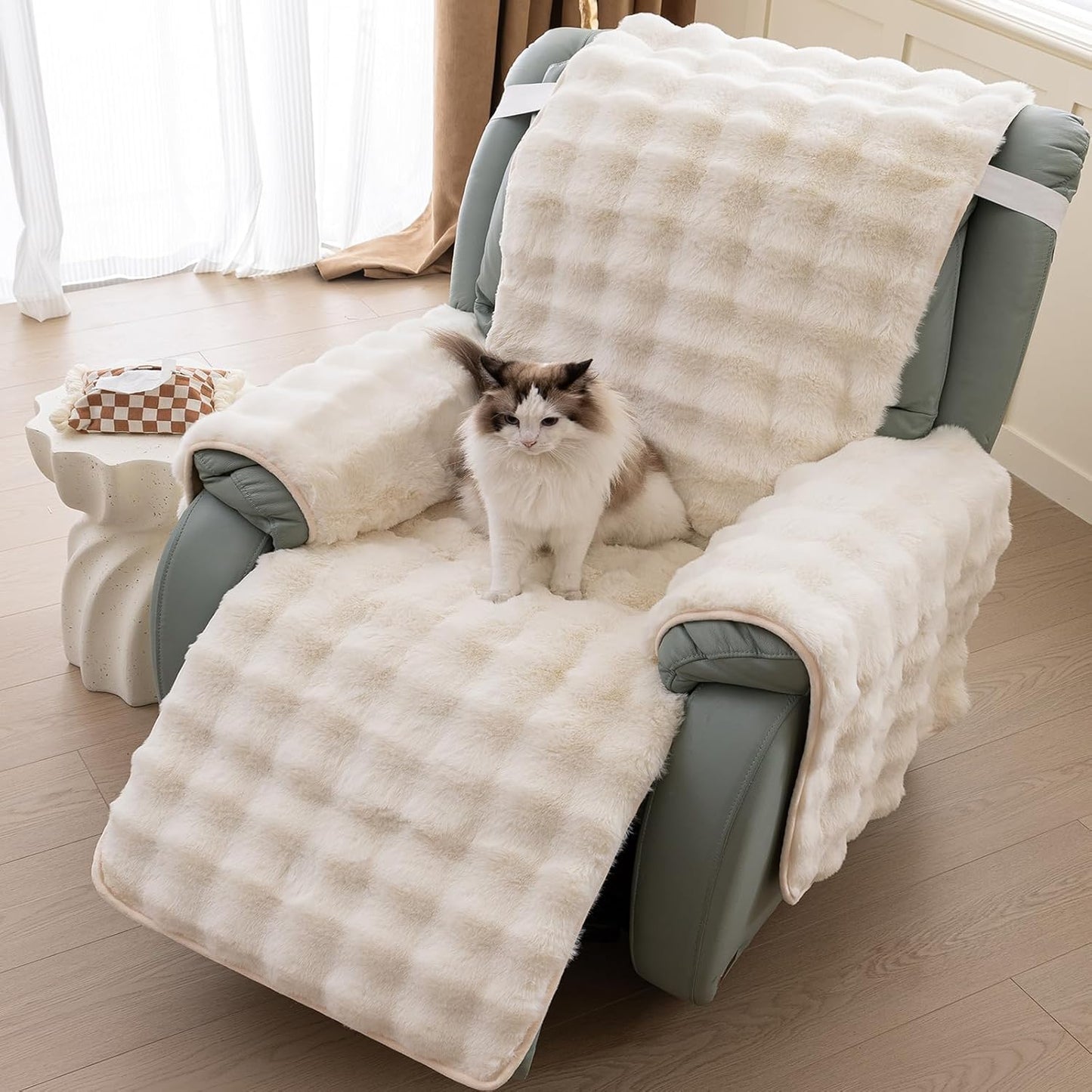 Cozy Rabbit Plush Recliner Slipcover - Comfy Protection