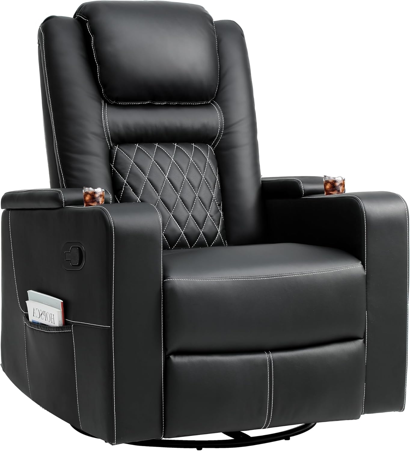 YITAHOME Swivel Rocking Recliner with Massage & Heat, Arm Storage, Cup Holders - Ultimate Comfort!